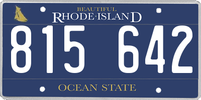 RI license plate 815642