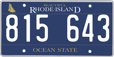RI license plate 815643