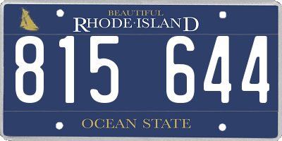 RI license plate 815644