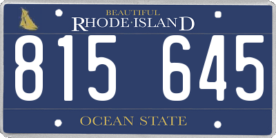RI license plate 815645
