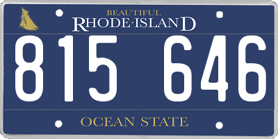 RI license plate 815646