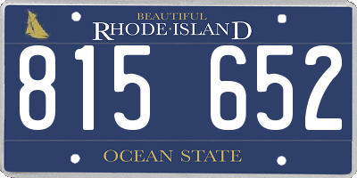 RI license plate 815652