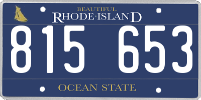 RI license plate 815653