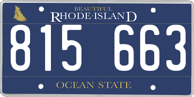 RI license plate 815663