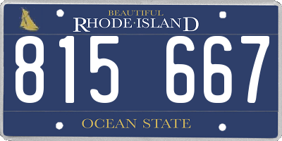 RI license plate 815667