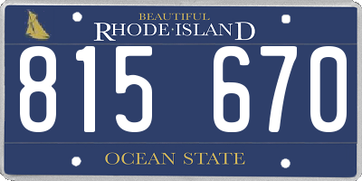 RI license plate 815670