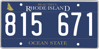 RI license plate 815671