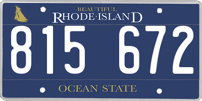 RI license plate 815672