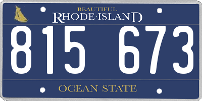 RI license plate 815673