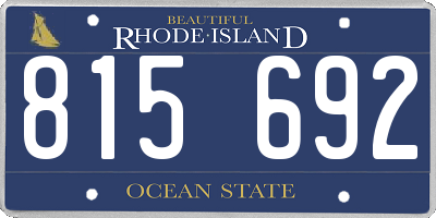 RI license plate 815692