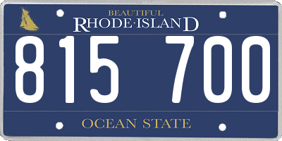 RI license plate 815700