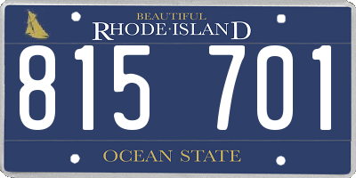 RI license plate 815701