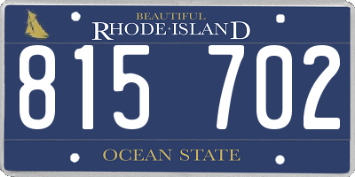 RI license plate 815702