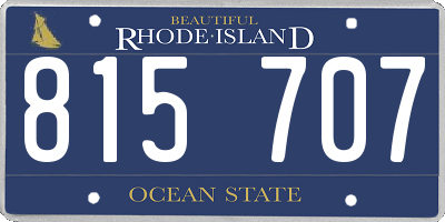 RI license plate 815707