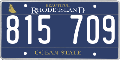 RI license plate 815709
