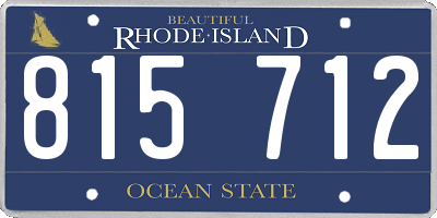 RI license plate 815712
