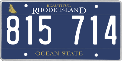 RI license plate 815714