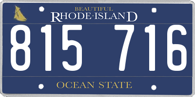 RI license plate 815716