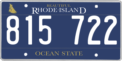 RI license plate 815722