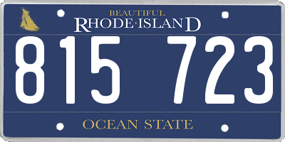 RI license plate 815723