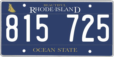 RI license plate 815725