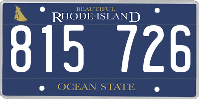 RI license plate 815726