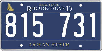 RI license plate 815731