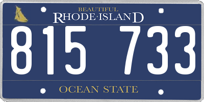 RI license plate 815733