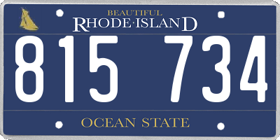 RI license plate 815734