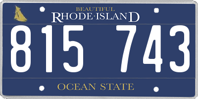 RI license plate 815743