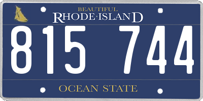 RI license plate 815744