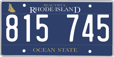 RI license plate 815745