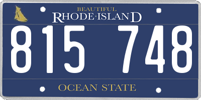 RI license plate 815748
