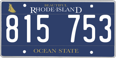 RI license plate 815753