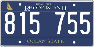 RI license plate 815755