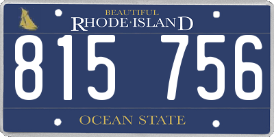 RI license plate 815756