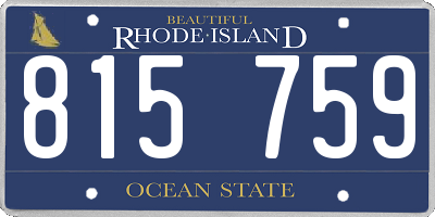RI license plate 815759