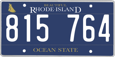 RI license plate 815764