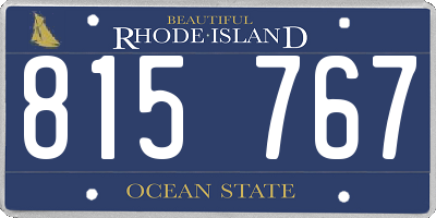 RI license plate 815767