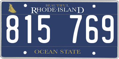 RI license plate 815769