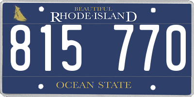 RI license plate 815770
