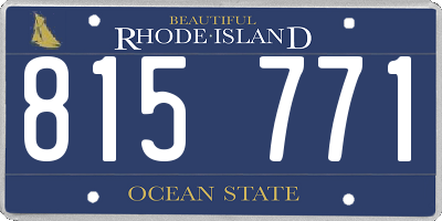 RI license plate 815771
