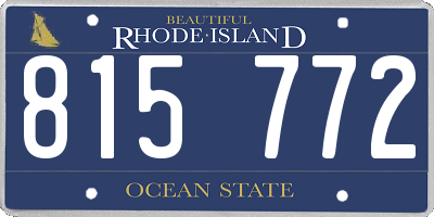 RI license plate 815772
