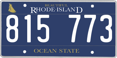 RI license plate 815773