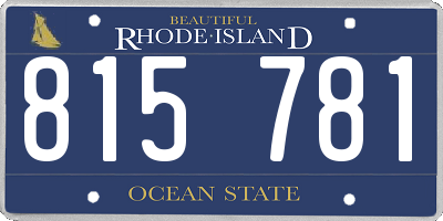RI license plate 815781