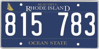 RI license plate 815783