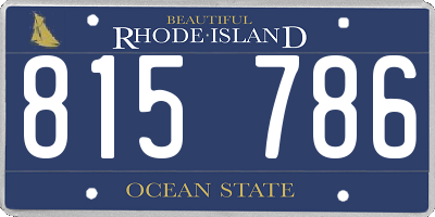 RI license plate 815786