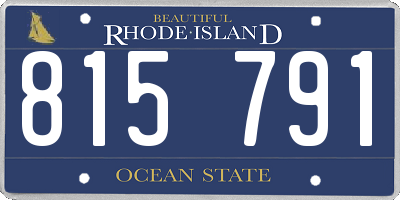 RI license plate 815791