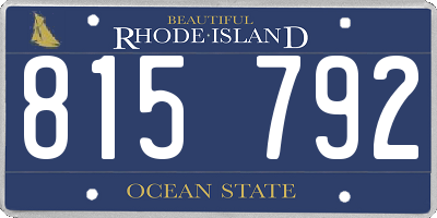RI license plate 815792