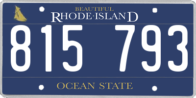 RI license plate 815793